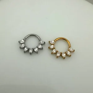 پیرسینگ تیتانیوم دیث کد ۴۰ در دو رنگ طلایی و نقره‌ای