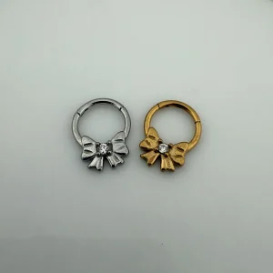 پیرسینگ دیث استیل کد ۳۰۷ رنگ طلایی و نقره‌ای