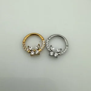 پیرسینگ دیث استیل کد ۳۰۸ رنگ طلایی و نقره‌ای