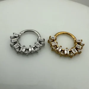 پیرسینگ دیث استیل کد ۳۰۹ رنگ طلایی و نقره‌ای